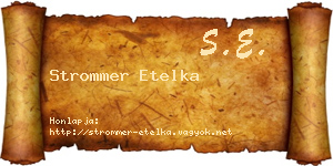 Strommer Etelka névjegykártya